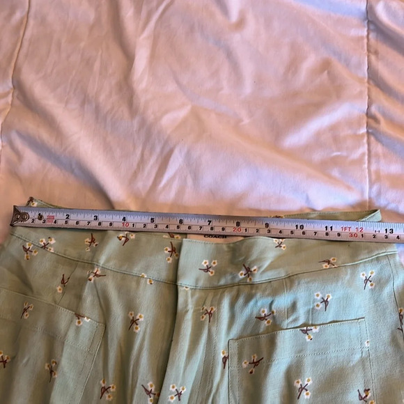 COACH Printed Loom Pants. Green and white size 0/ XS-S NWOT lightweight summer - Picture 16 of 16